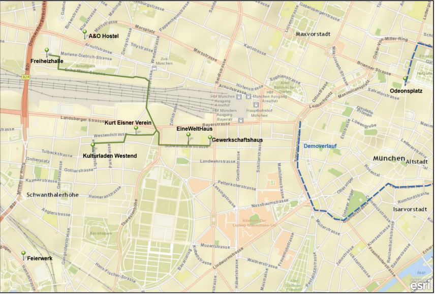 Veranstaltungsorte Alternativgipfel gesamt mit Demo